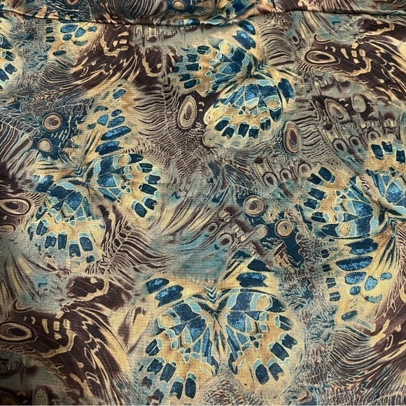 Vintage Faded Glory V-Neck Knot Front Printed Long Sleeve Top 22W-24W Y2K 90s - Picture 9 of 14